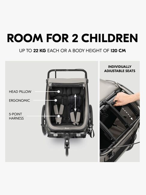 Hauck Bike N Walk Cykelanhænger, Light Grey