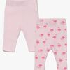 Tiny Treasure Lexi Leggings 2-pak, Pink/Flamingo