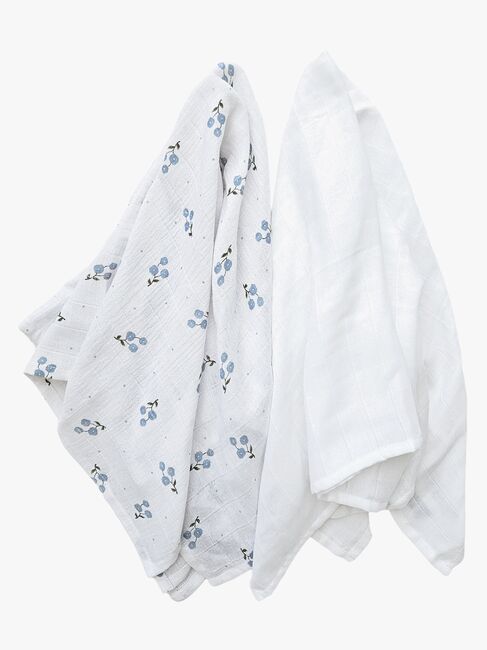 Summerville Organic Musselin Tæppe 2-pak, Bluebell