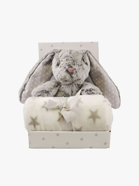 CarloBaby Fleecetæppe & Bamse Kanin, Grå