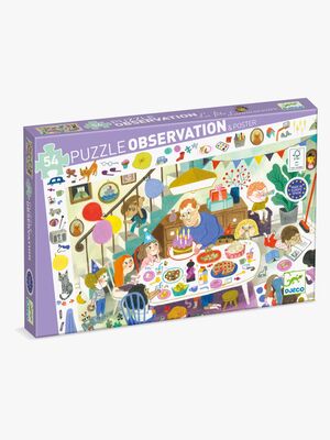 Djeco Observationspuslespil Fødselsdagsfest 54 Brikker