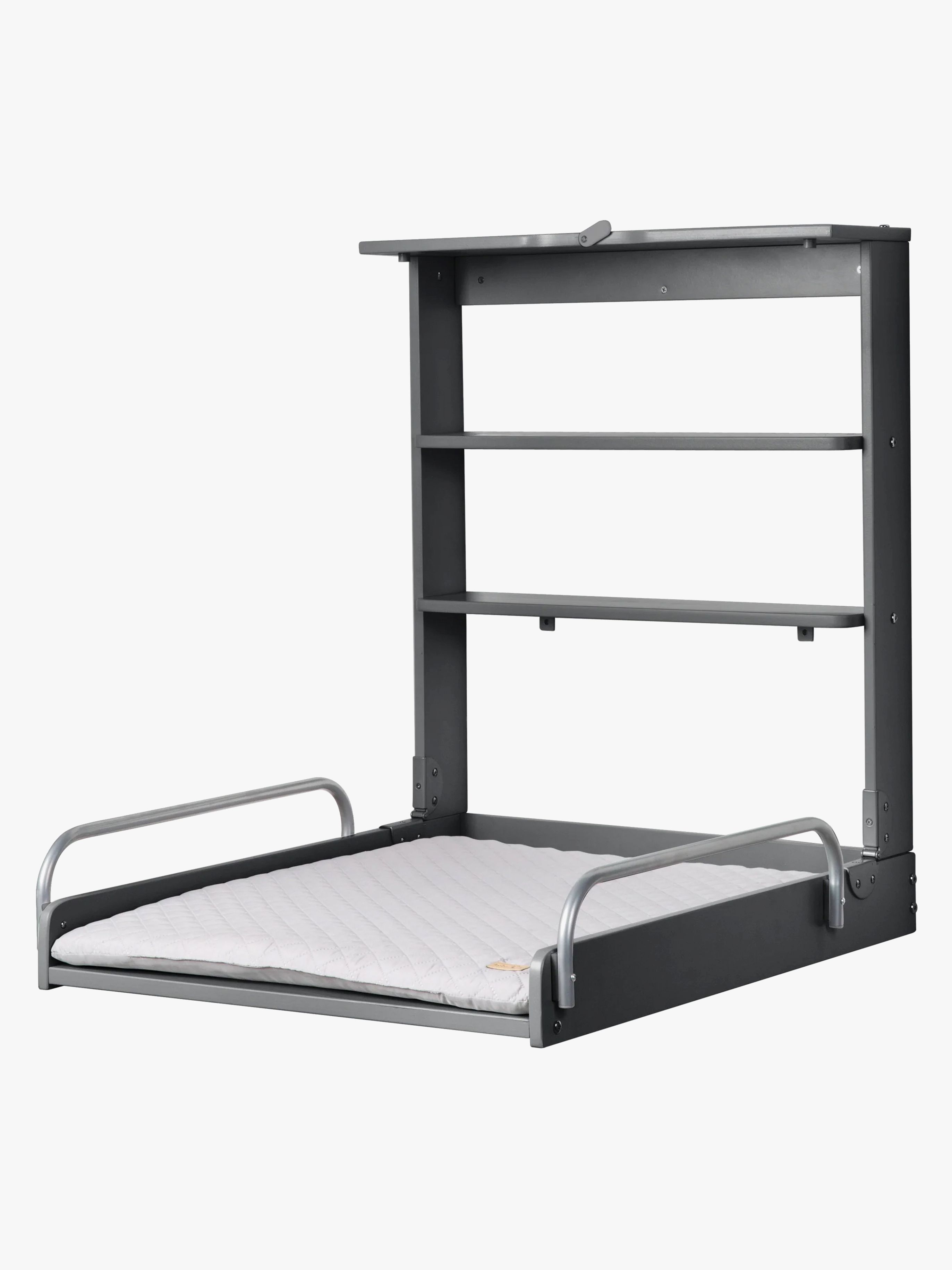 Roba Væghængt Puslebord & Puslepude, Anthracite Lacquered/Silver Grey
