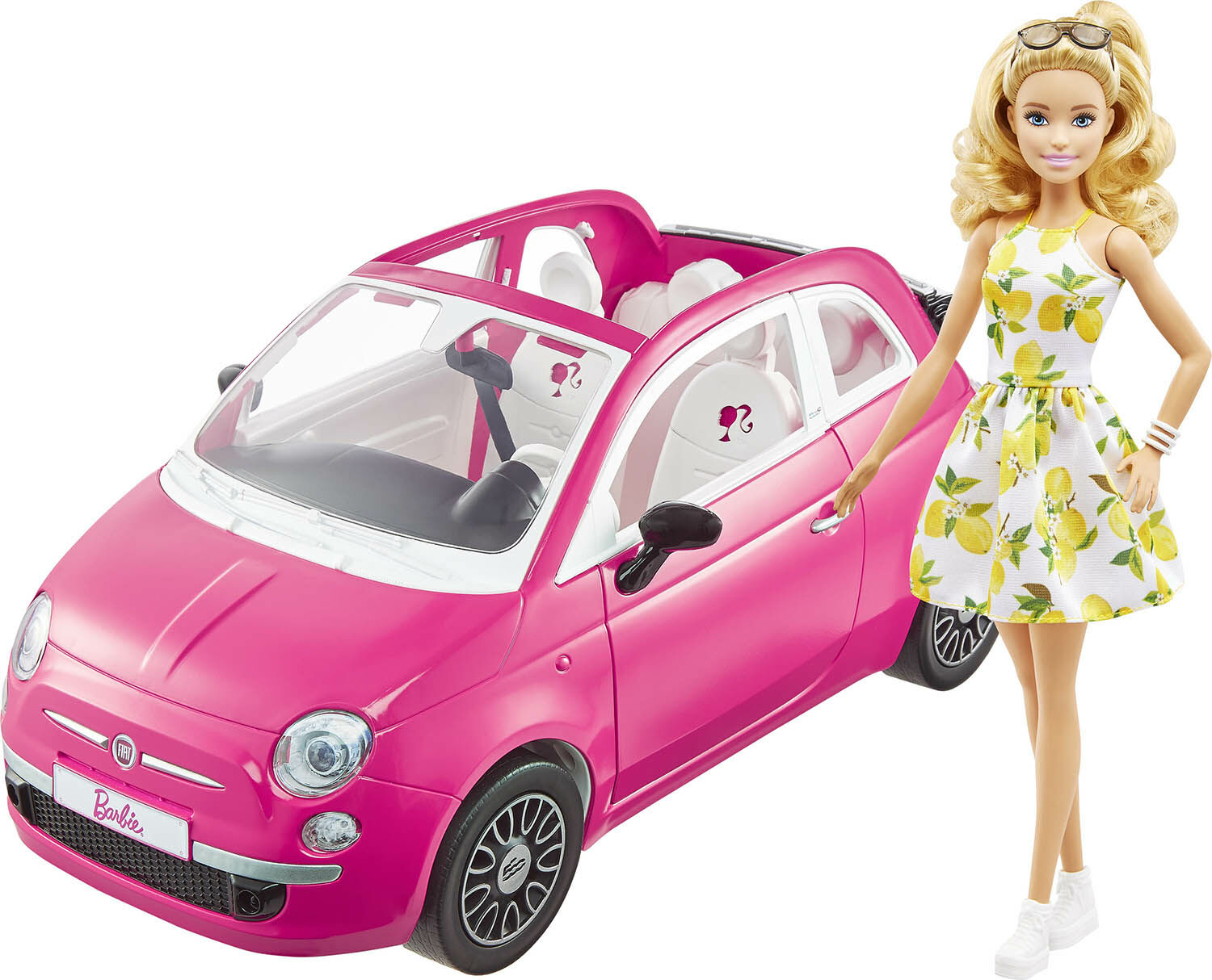 Køb Barbie med Dukke Fiat 500 | Jollyroom