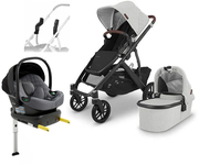 UPPAbaby VISTA V2 Duovogn inkl. Beemoo Route i-Size Autostol Baby & ISOFIX Base, Anthony Grey/Mineral Grey