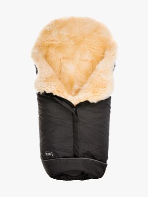 Bozz Lammeskindskørepose Langhåret, Black/Nature