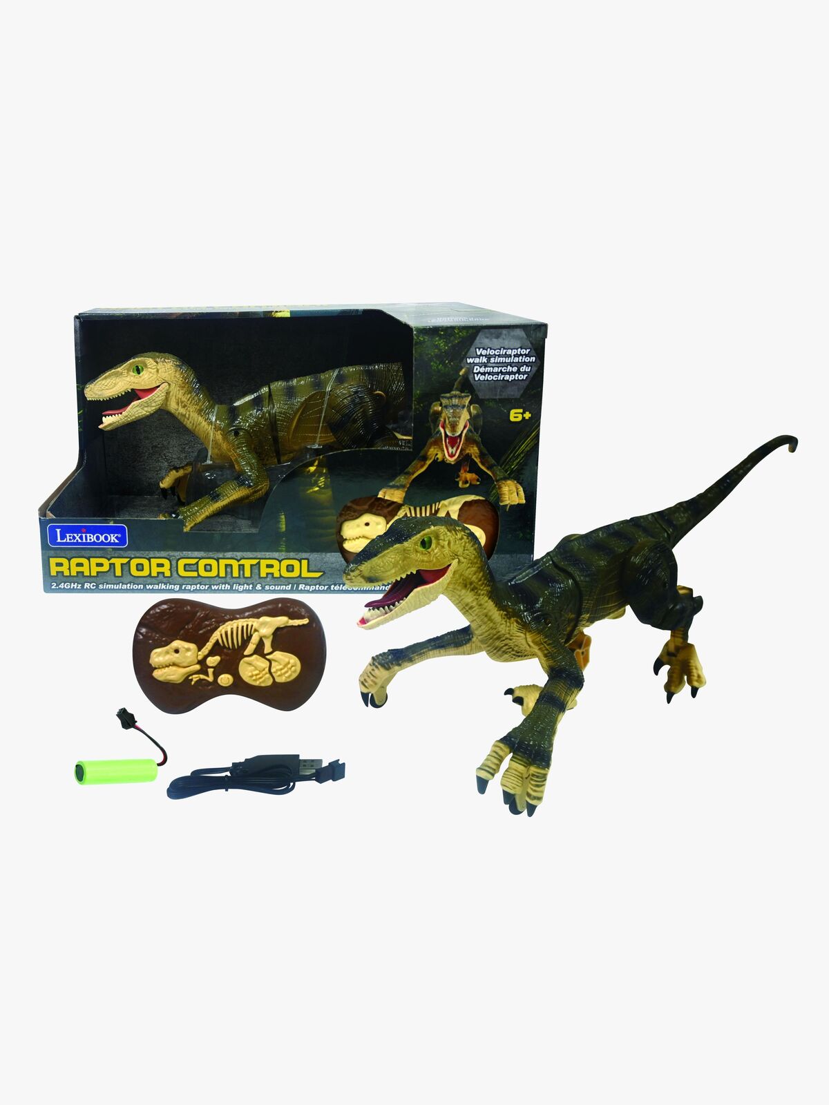 Lexibook Fjernstyret Velociraptor Dinosaur med Lydeffekter