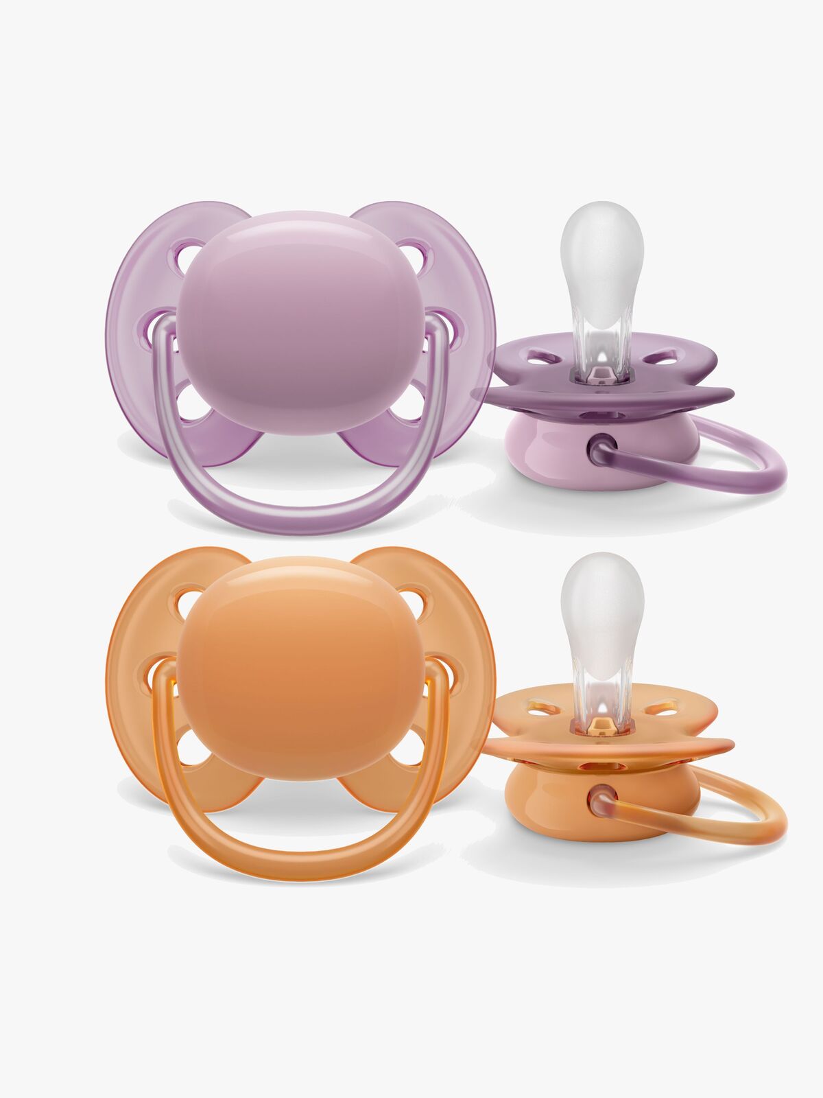 Philips Avent Ultra Soft Sut 6-18m 2-Pak, Lilla/Orange