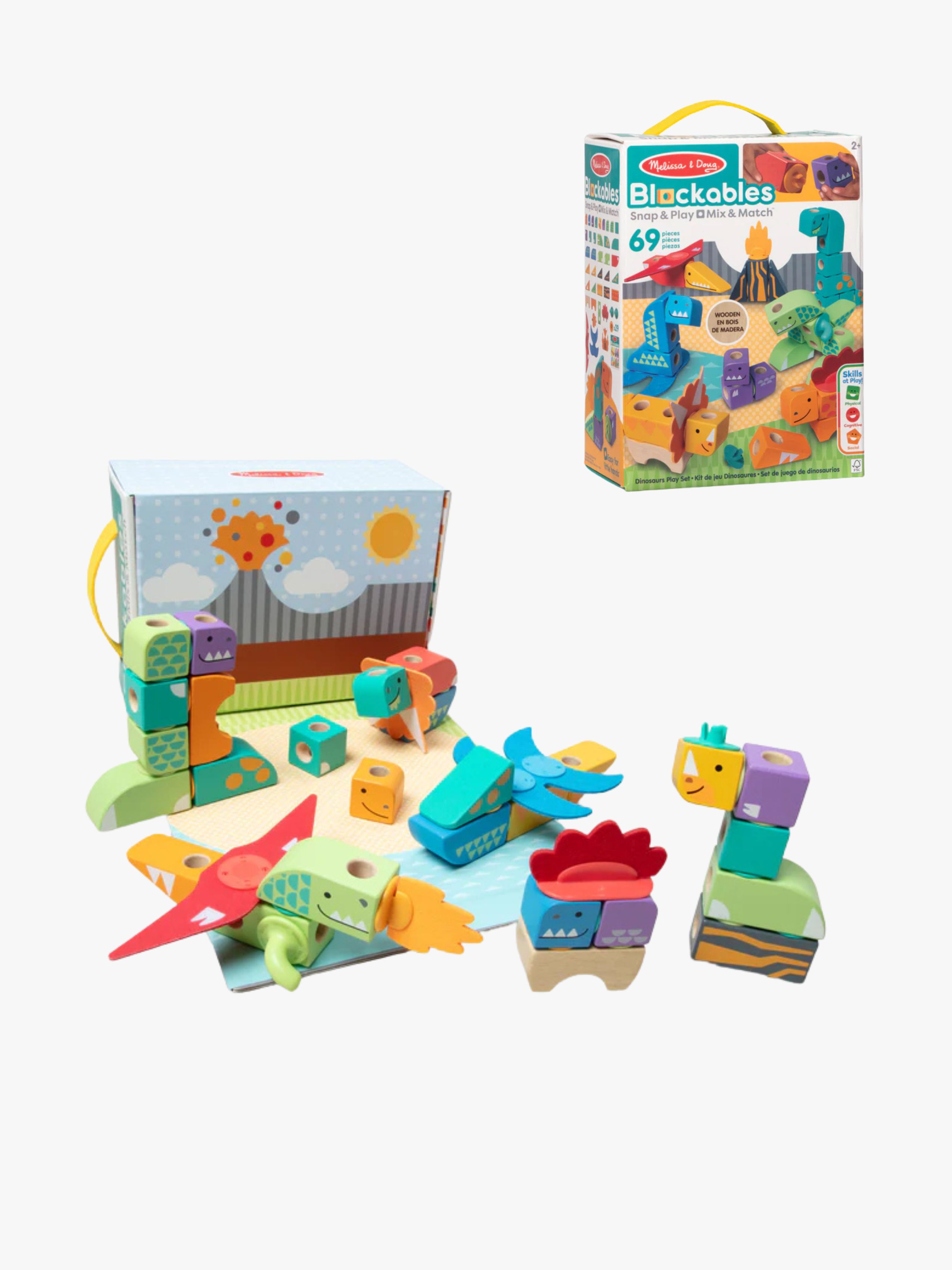 Melissa & Doug Blockables Byggesæt Dinosaurer 69 Dele