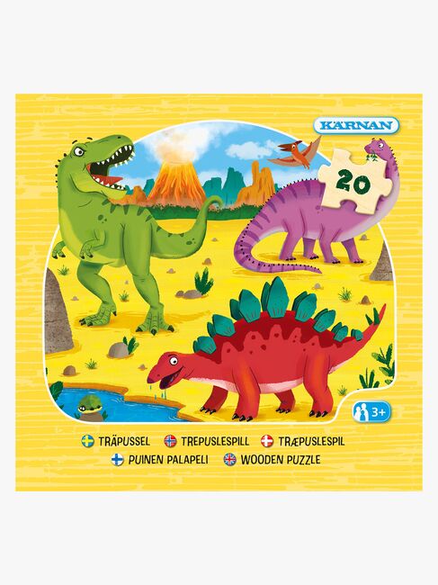 Kärnan Dinosaurer Træpuslespil i Træ 20 Brikker