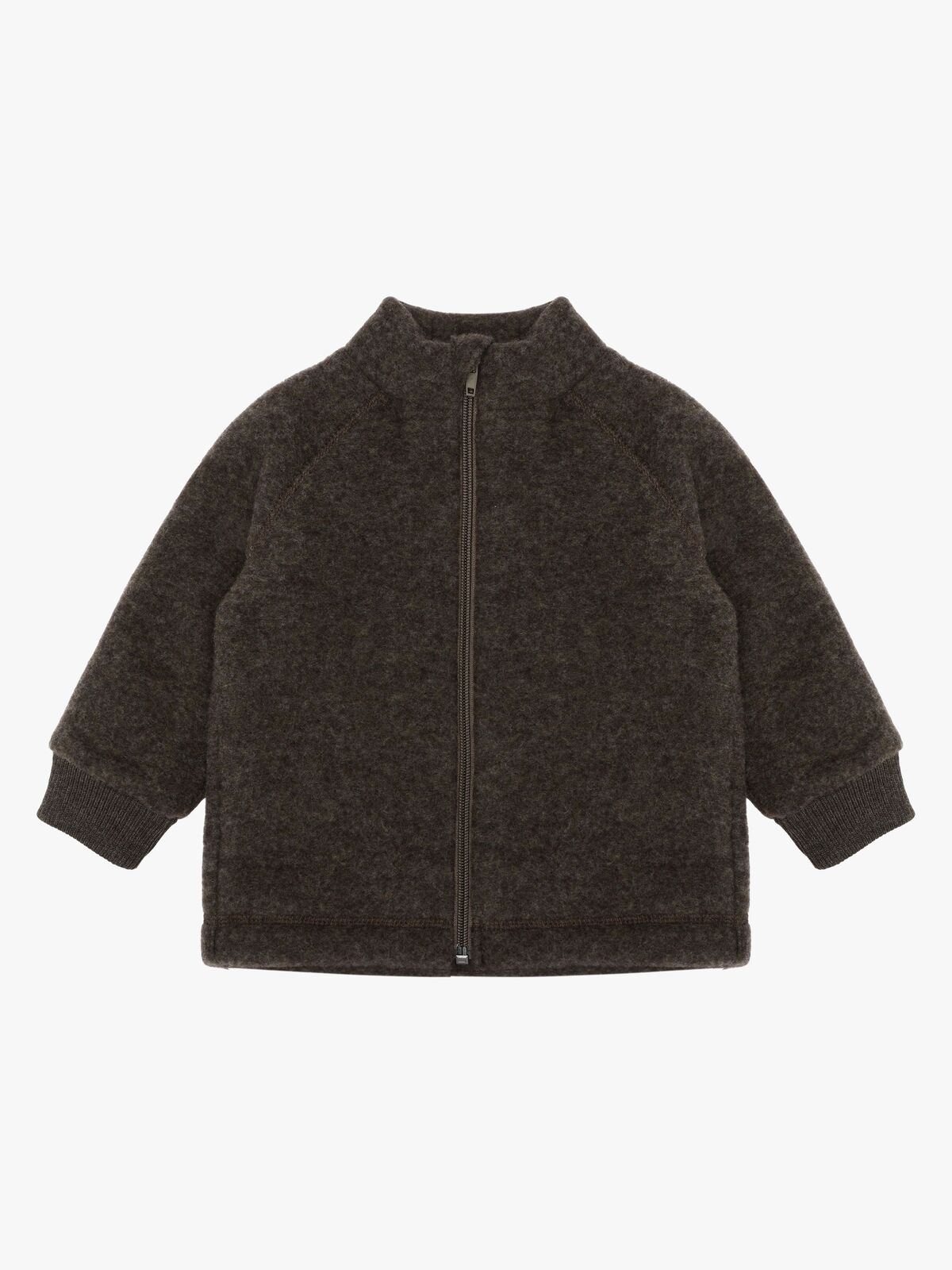 Mikk-Line Fleecetrøje Merinould, Dark Brown Melange