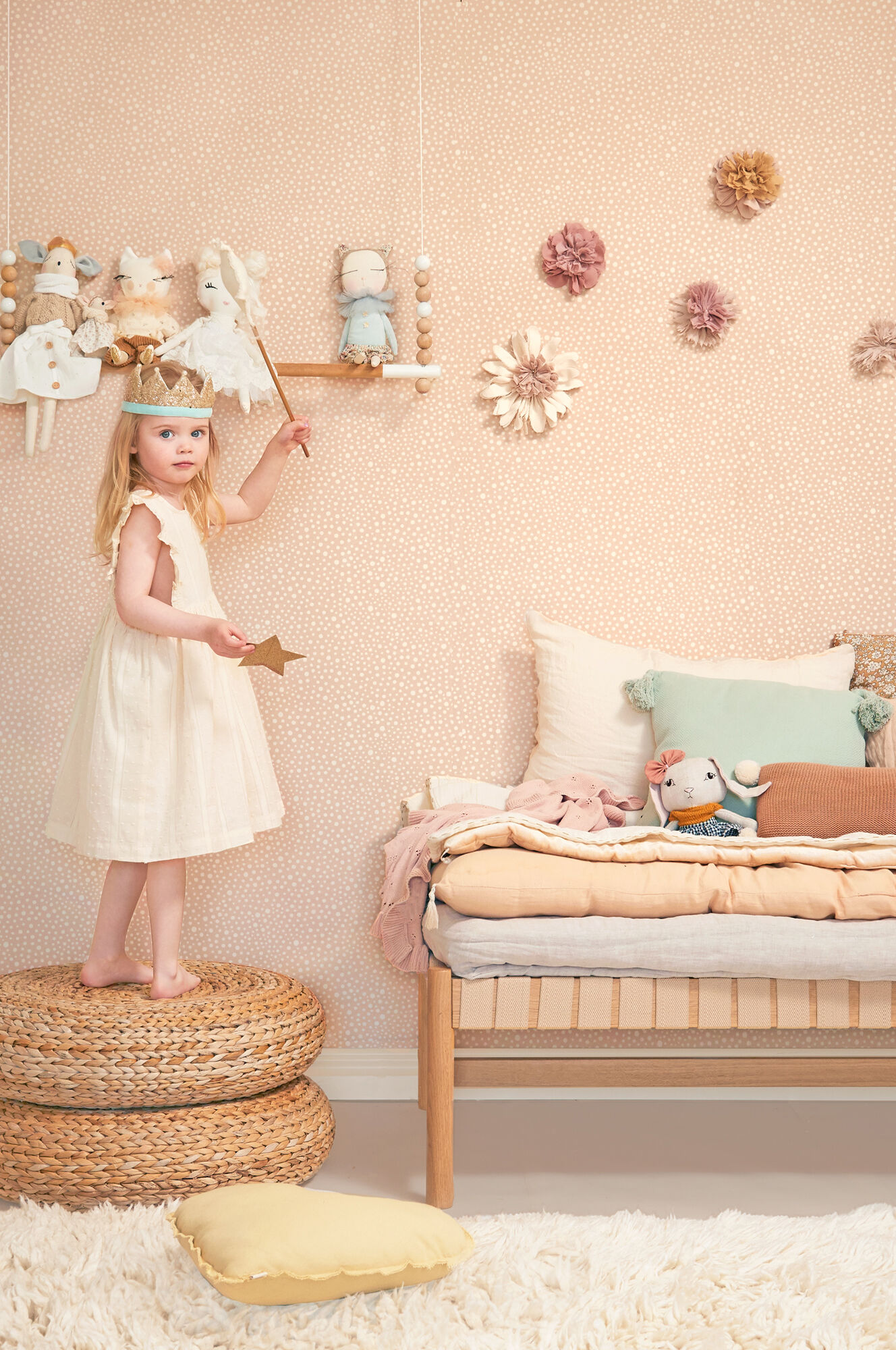 Majvillan Tapet Dots, Soft Pink