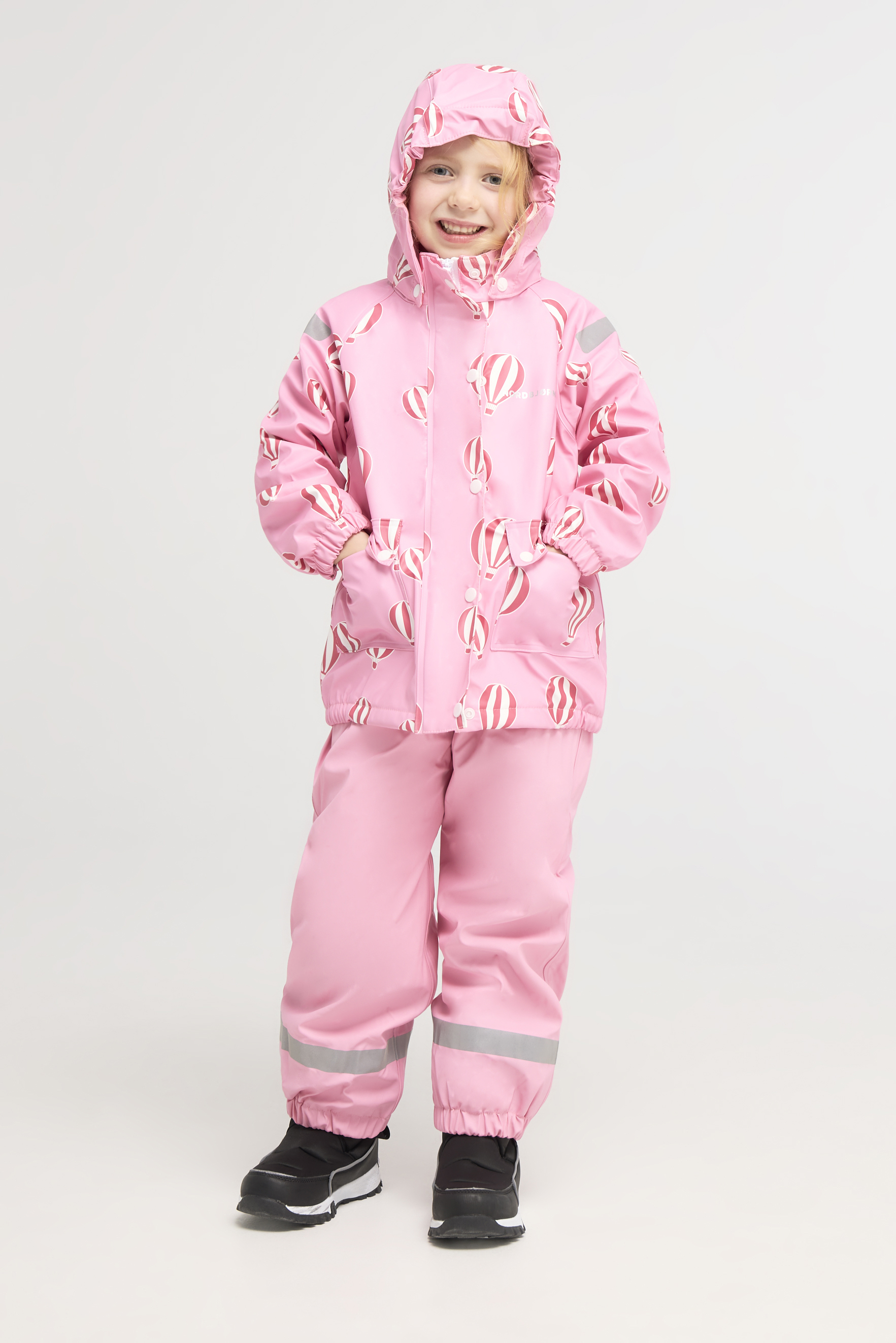 Nordbjørn Nordvik Foret Regnsæt, Pink, 86-92, Regntøj børn