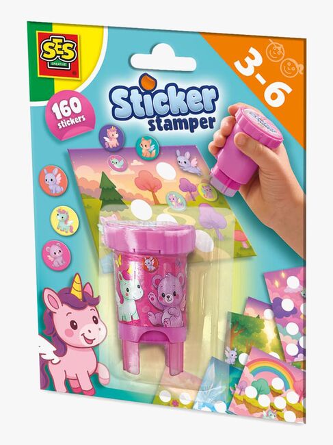 SES Creative Stempel med Klistermærker Fantasidyr