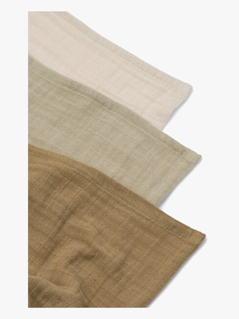 LIEWOOD Lewis Tæppe/ Stofble i Musselin 3-pak, Sandy