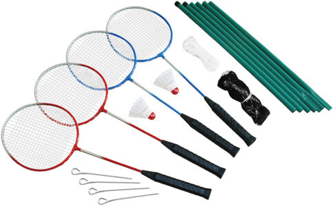 Spring Summer Badmintonsæt til 4 Spiller inkl. Net