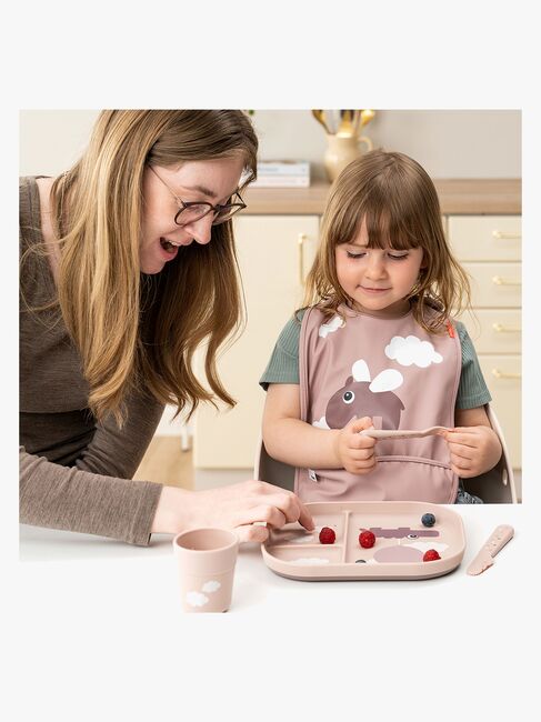 Done By Deer Foodie Opdelt Tallerken Happy Clouds, Pink