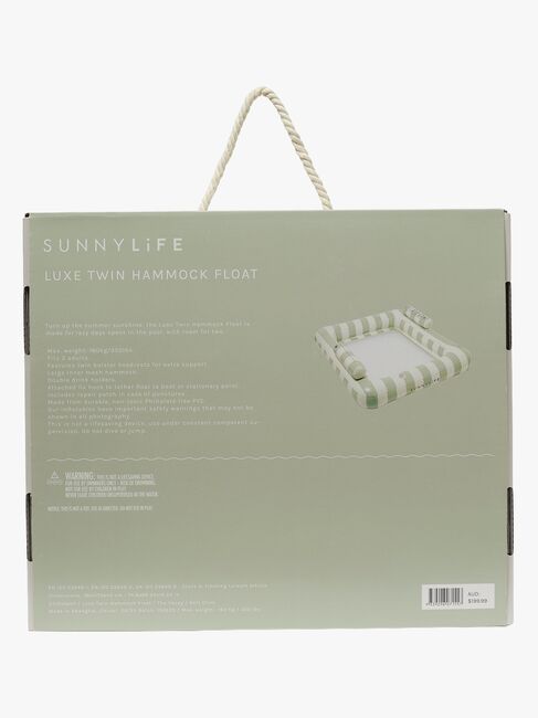SUNNYLiFE Lux Twin Flydende Hængekøje, The Vacay Soft Olive