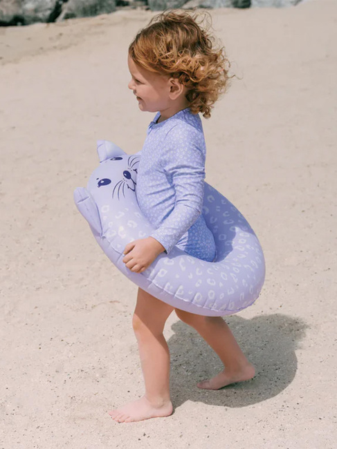 Swim Essentials  Langærmet UV-Dragt, Lilla Leopard