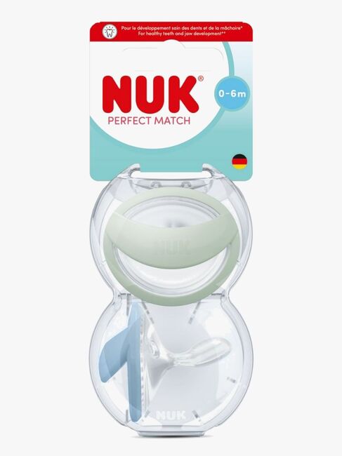 NUK Perfect Match Sut 2-pak Str. 1, Green/Blue