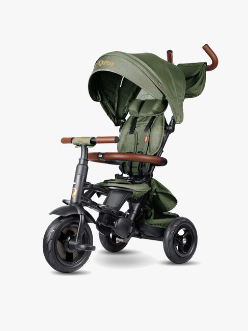 QPlay Rito Delux 6-i-1 Sammenklappelig Trehjulet Cykel, Olivengrøn