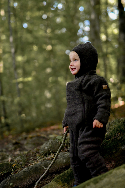 Mikk-Line Flyverdragt Merinould, Dark Brown Melange