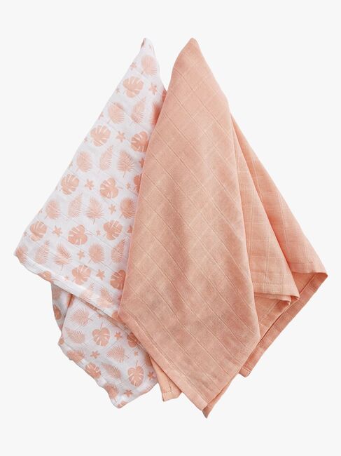 Summerville Organic Musselin Tæppe 2-pak, Tropical/Peachy