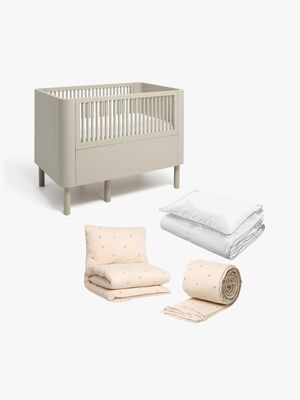 Alice & Fox JUNE Vokseseng inkl Sengesæt TWIGGIE 100x130, Dusk Beige