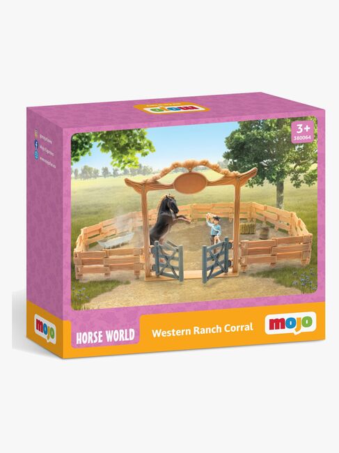 Mojo Western Ranch Corral Hestefold med Hest 14 Dele