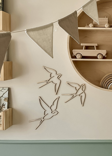 lis wycina Swallows Vægdekoration Træ