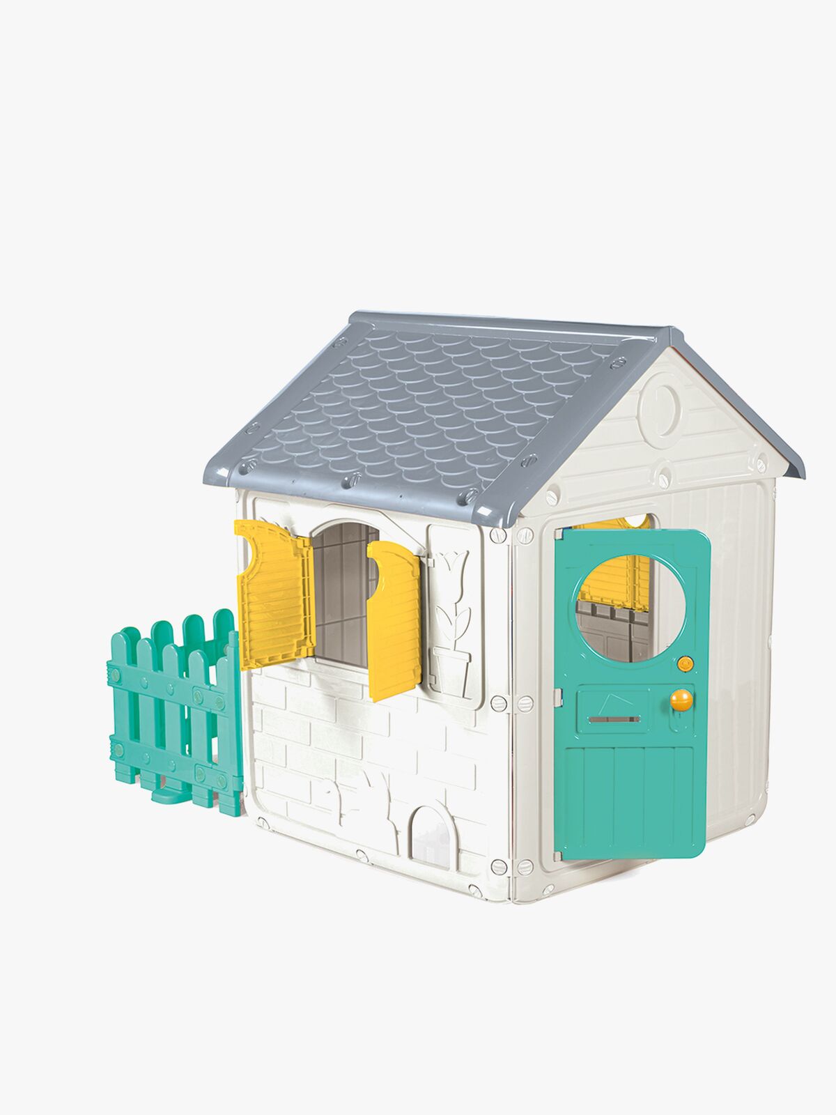 DOLU My First House Legehus med Hegn, Hvid/Blå