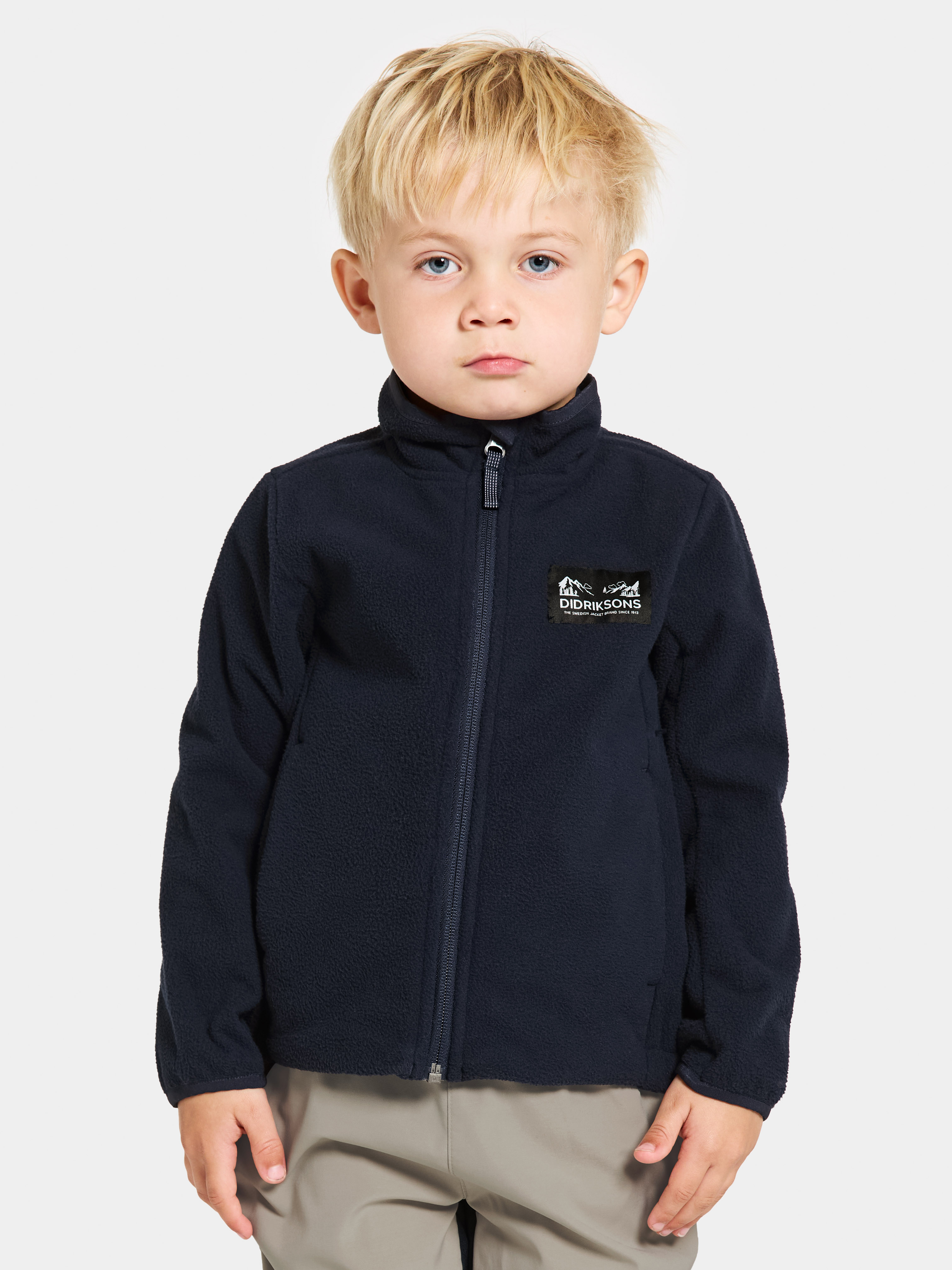 Didriksons Muskot Vindtæt Vindtæt Fleecetrøje, Dark Night Blue, 120