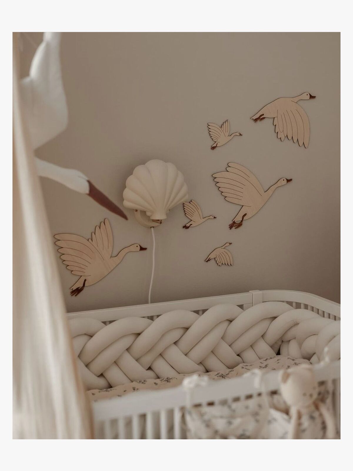 lis wycina Flying Geese Vægdekoration Træ Højre