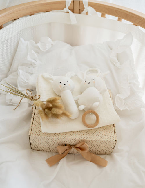 Jabadabado Bunny Tæppe Gavesæt, Hvid