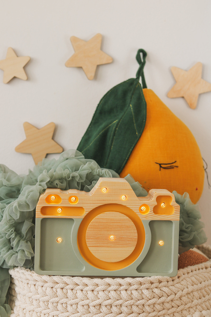 Little Lights Lampe Kamera, Grøn/Gul