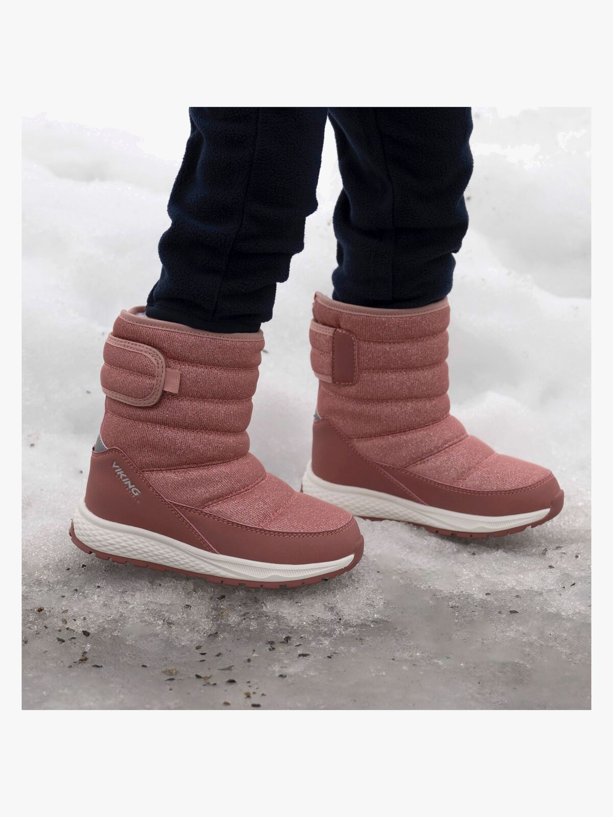 Viking Equip Glitter Pull-On WP Vinterstøvler, Pink