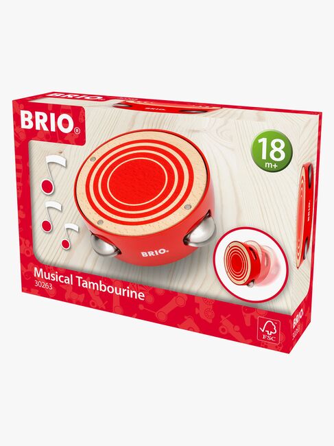 Brio 30263 Tambourine Instrument, Rød