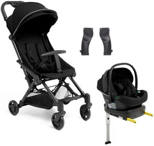 Beemoo Easy Fly 4 Klapvogn inkl Route i-Size Autostol Baby & Base, Jet Black/Black Stone