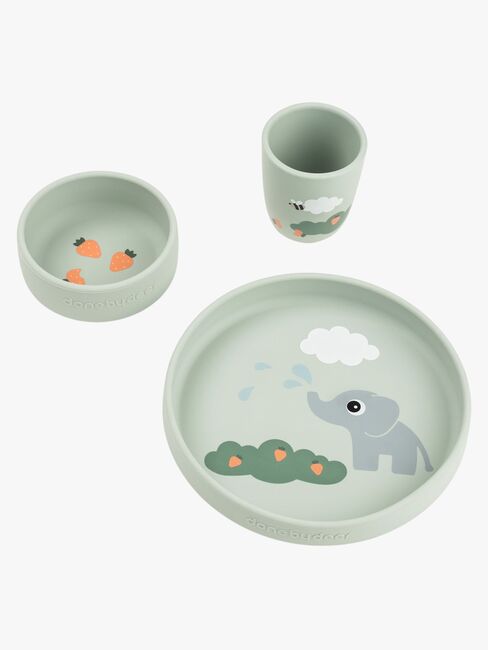 Done By Deer Elphee Silikone Spisesæt Stick & Stay, Green