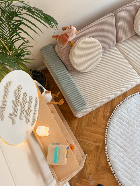 Shappy Play Bygbar Sofa 160x80 cm Kraftig Fløjl, Lollipop