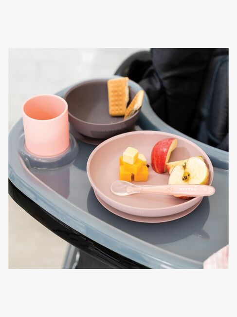 Soft Sili Børneservice 4 dele Lyserød/Aubergine