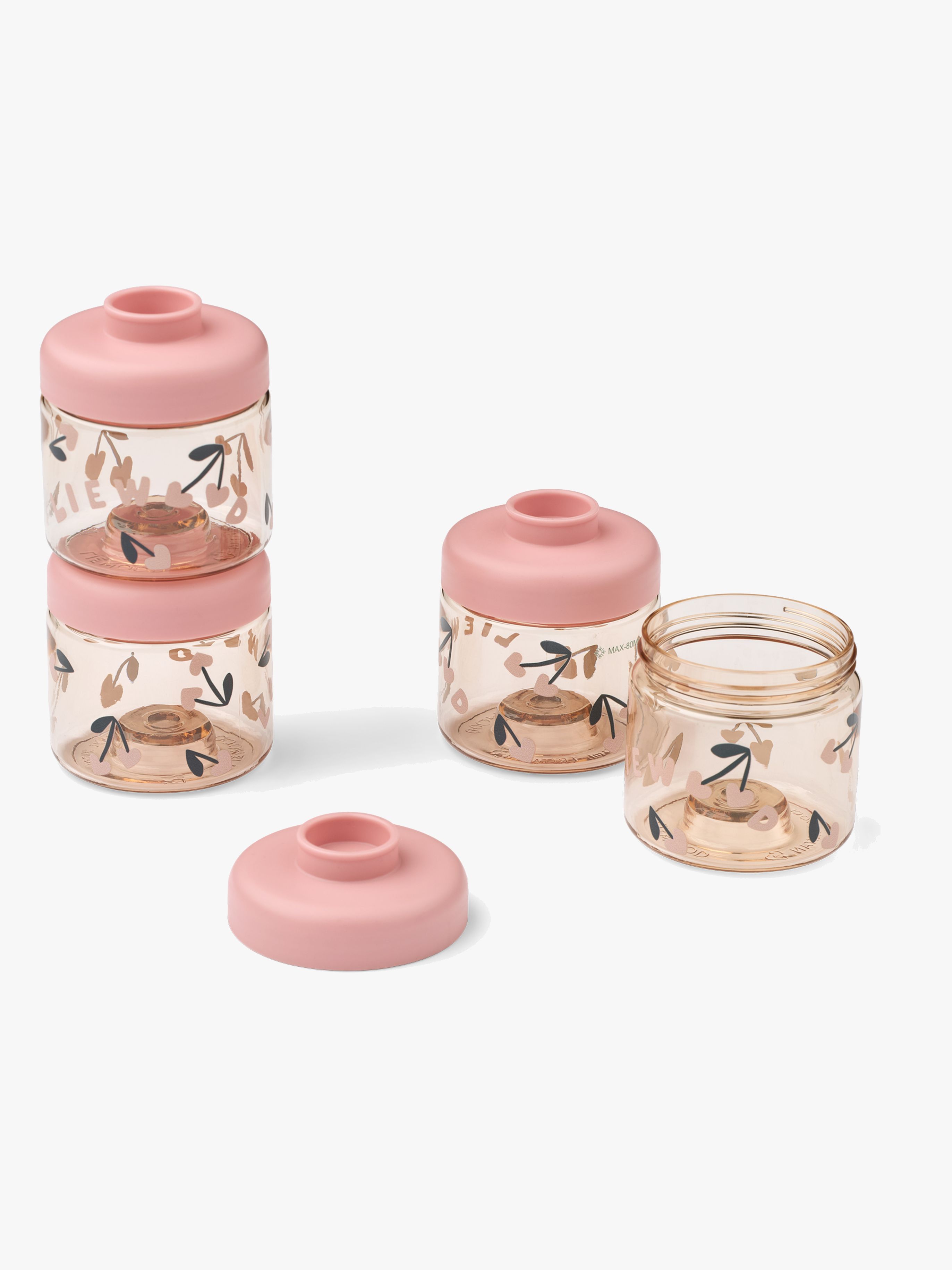 LIEWOOD Dominique Tritan Madkasser 100 ml 4-pak, Cherry heart/Rosey