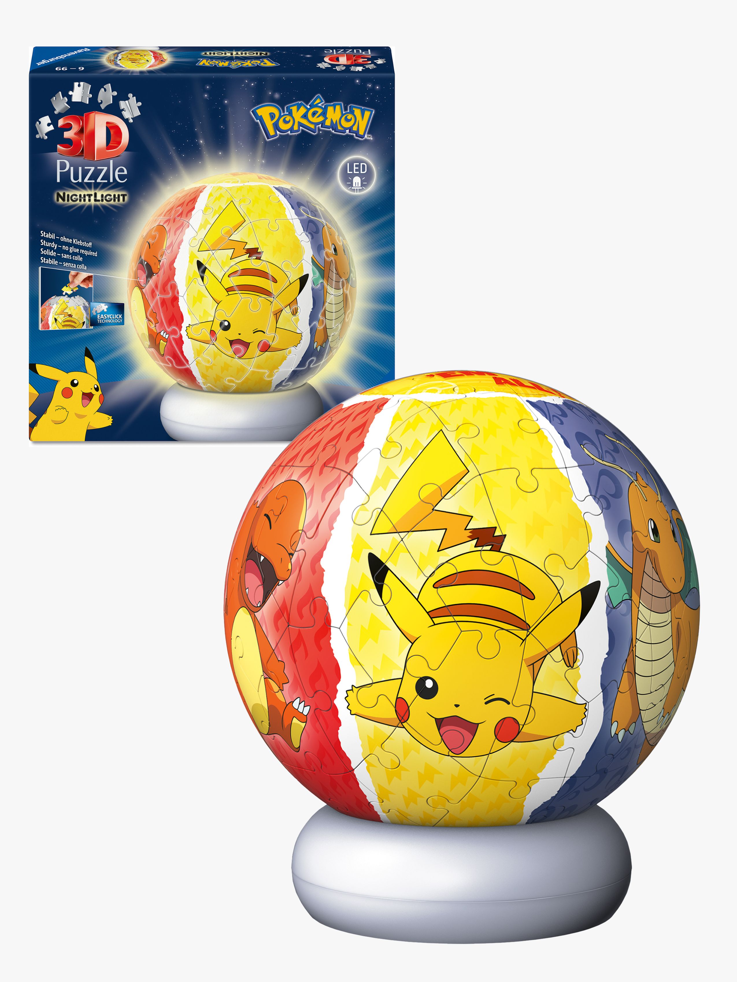 Ravensburger Pokémon 3D-puslespil Natlampe 72 Brikker, Børnelampe