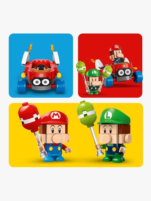 LEGO Super Mario 72034 Mario Kart – Baby Mario mod Baby Luigi