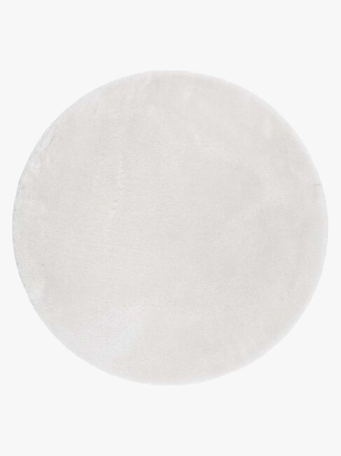 KM Carpets Cozy Rundt Gulvtæppe 160, White