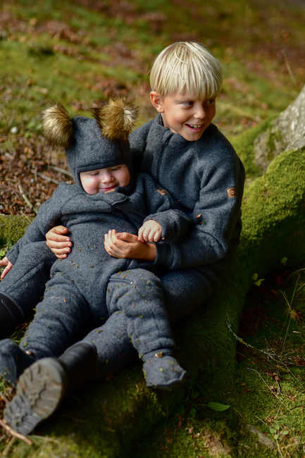 Mikk-Line Fleecetrøje Merinould, Anthracite Melange