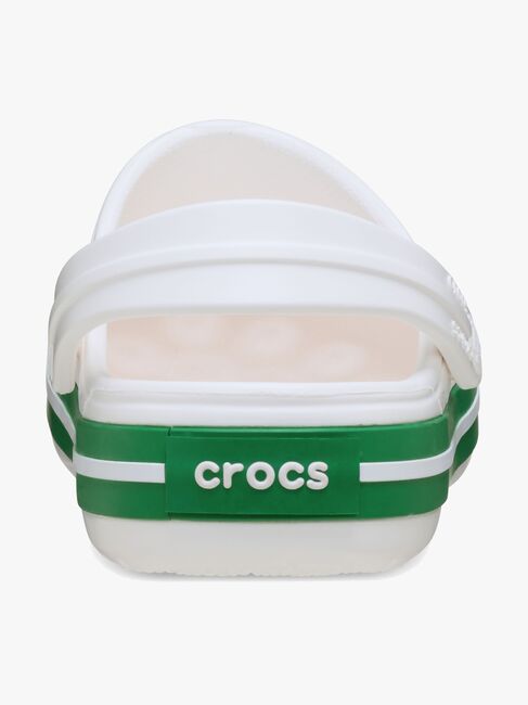 Crocs Crocband Kids Clogs, White/Green Ivy
