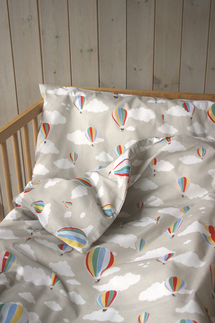 Rätt Start Sengesæt Tremmeseng 100x130 Luftballon 3 Dele, Greige