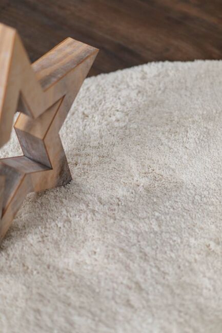 Teddy Gulvtæppe Rund 160, Hvidt