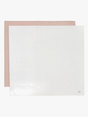 Jollein Tæpper/ Stofbleer i Musselin Twinkling 2-pak, Off white/Wild Rose
