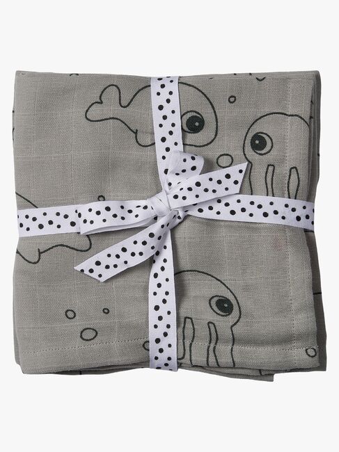 Done By Deer Stofble Sea Friends 120x120 2-pak, Grey